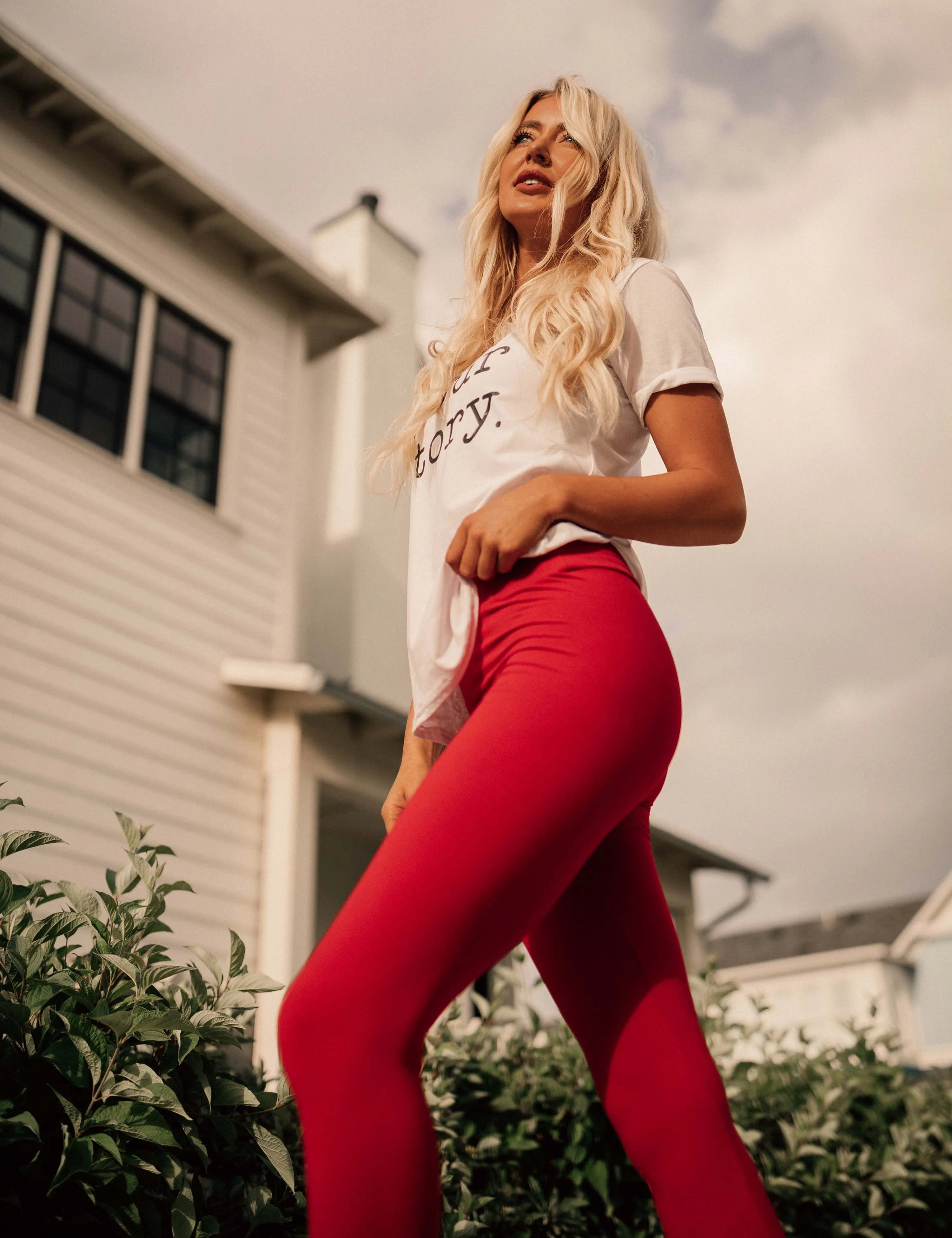 SA Exclusive Red Solid Leggings