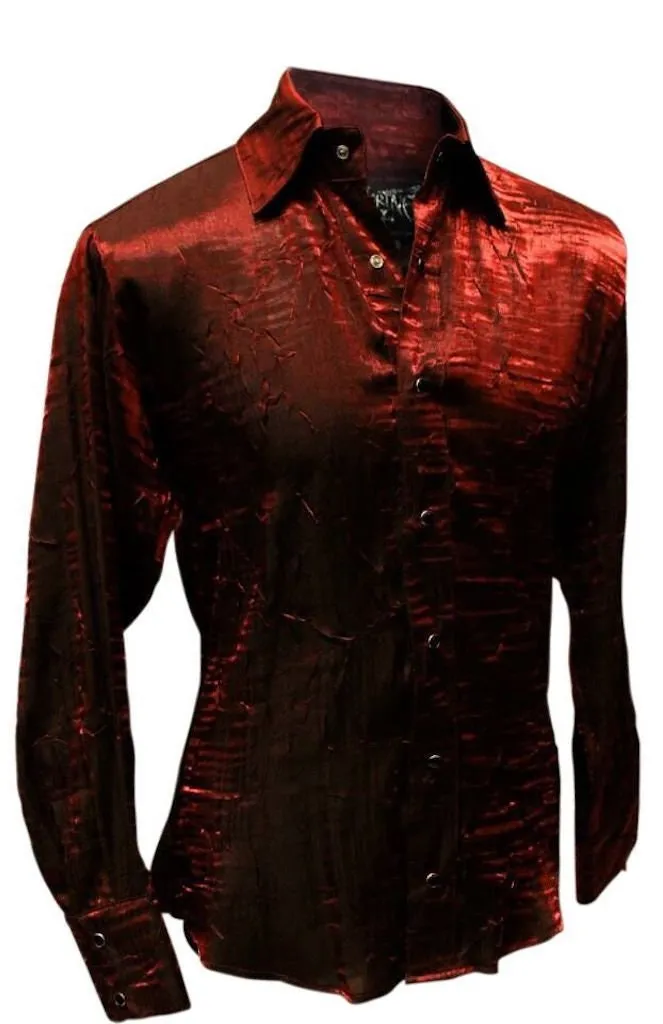 SHIMMER SHIRT - DARK RED