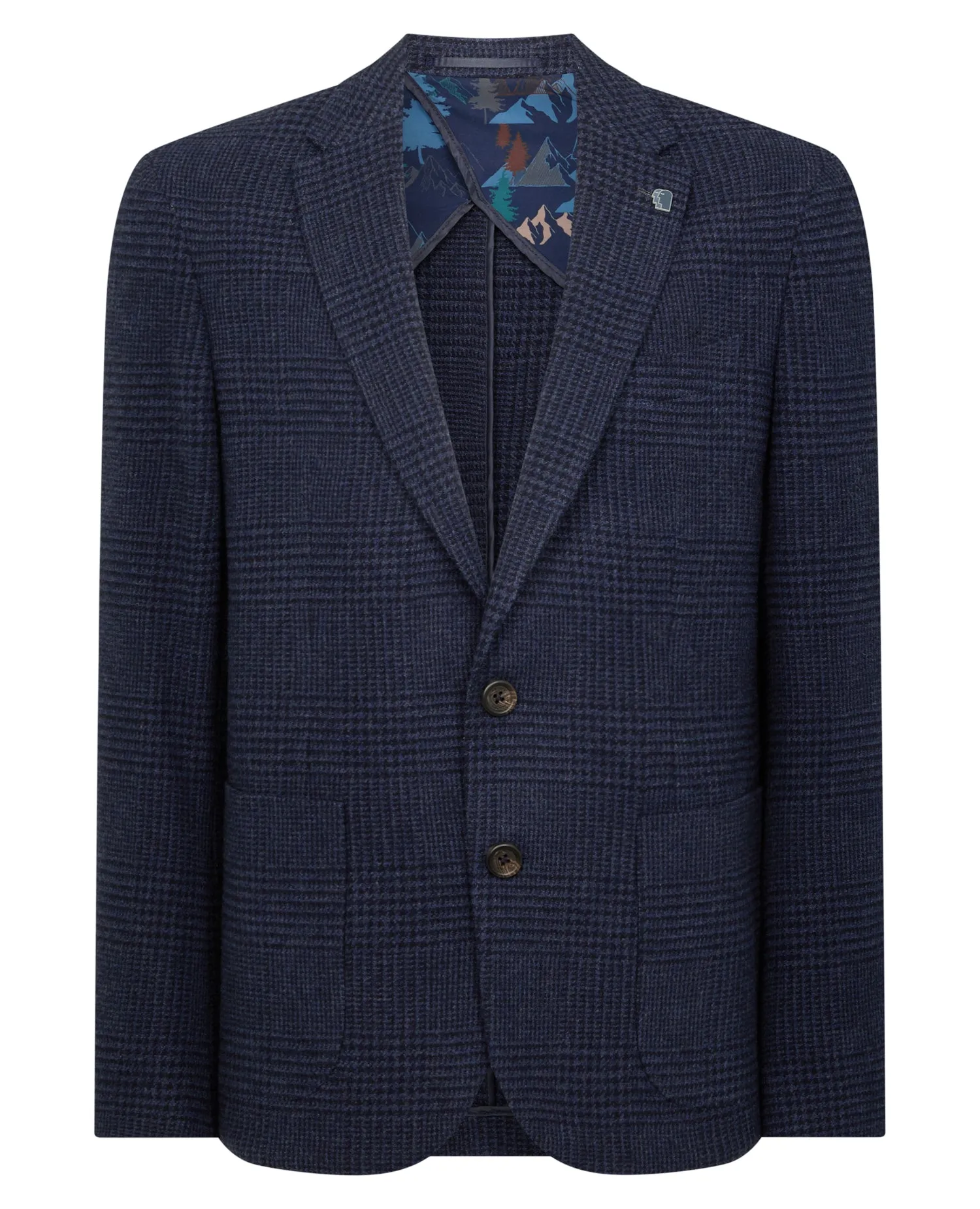 Slim Fit Checked Wool Jacket