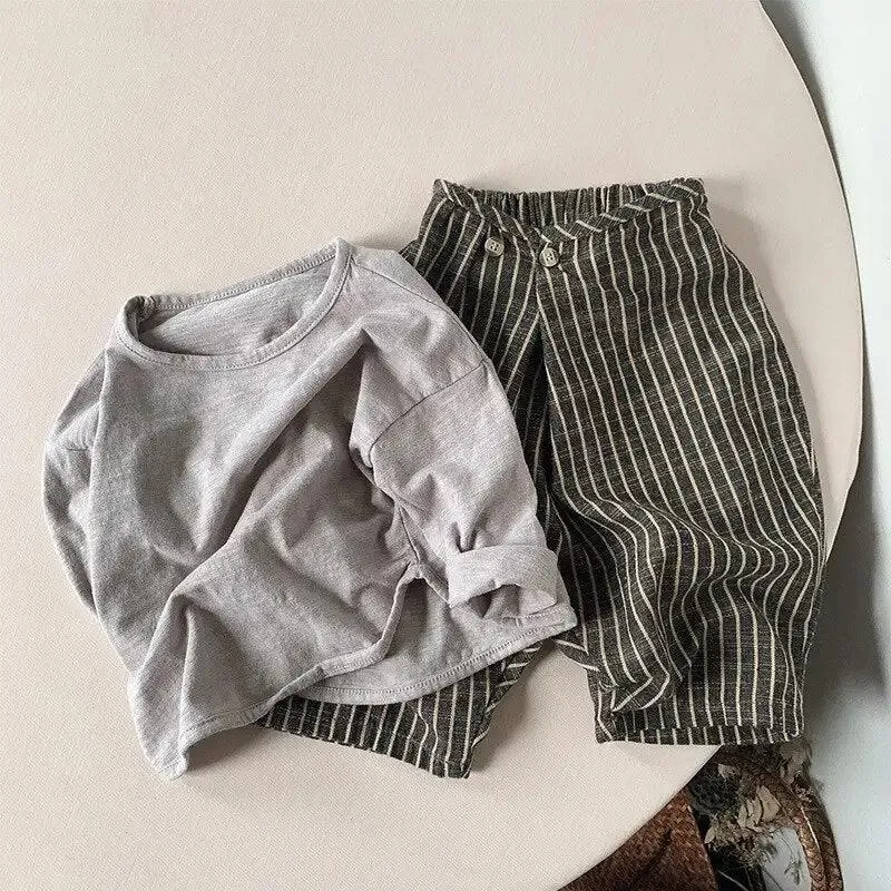 Striped Linen Baggy Trousers for Kids