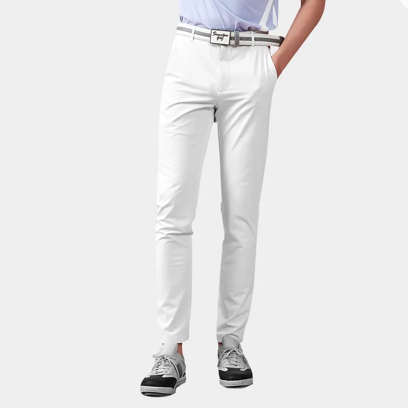 SVG Golf Men's Classic Straight-Fit White Pants