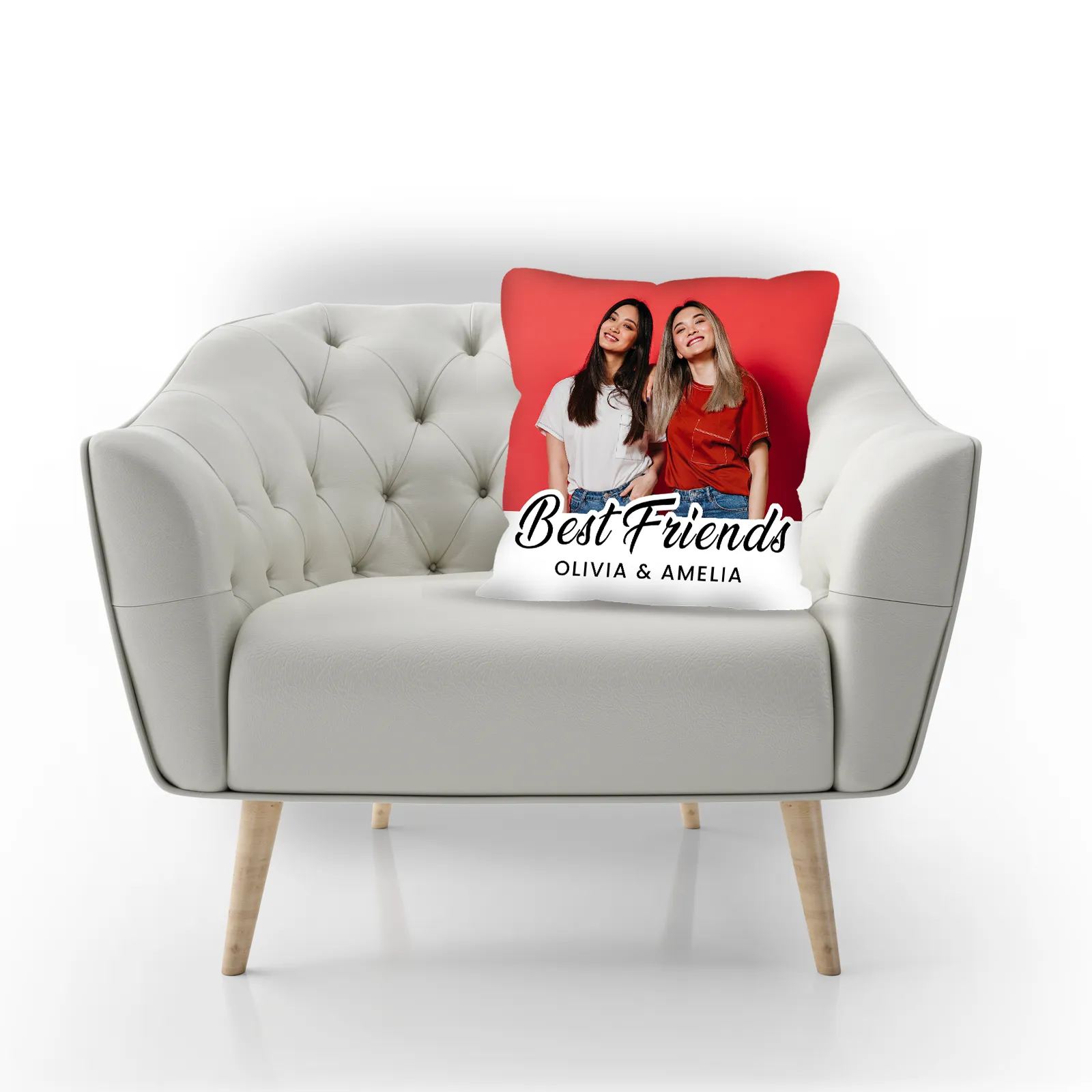 Trendy Best Friends Photo Pillow