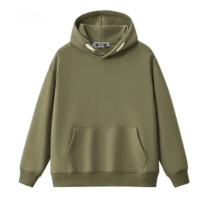 Trendy Preppy Style Solid Colour Pullover Hoodie