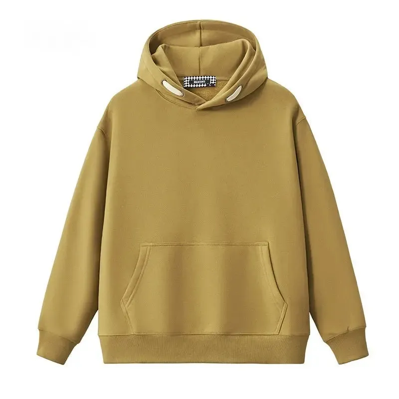 Trendy Preppy Style Solid Colour Pullover Hoodie