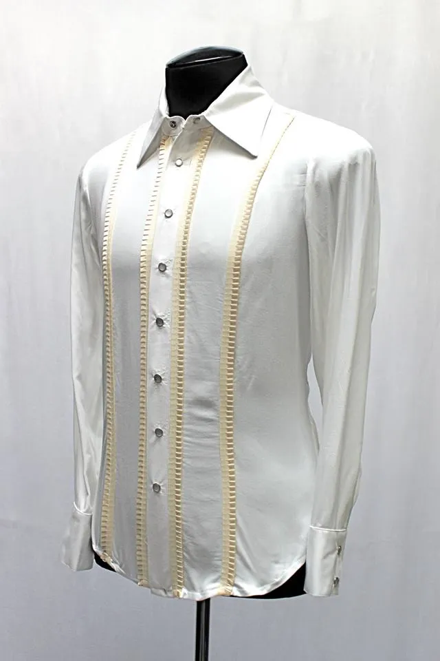 TUX SHIRT IVORY W/ IVORY TRIM