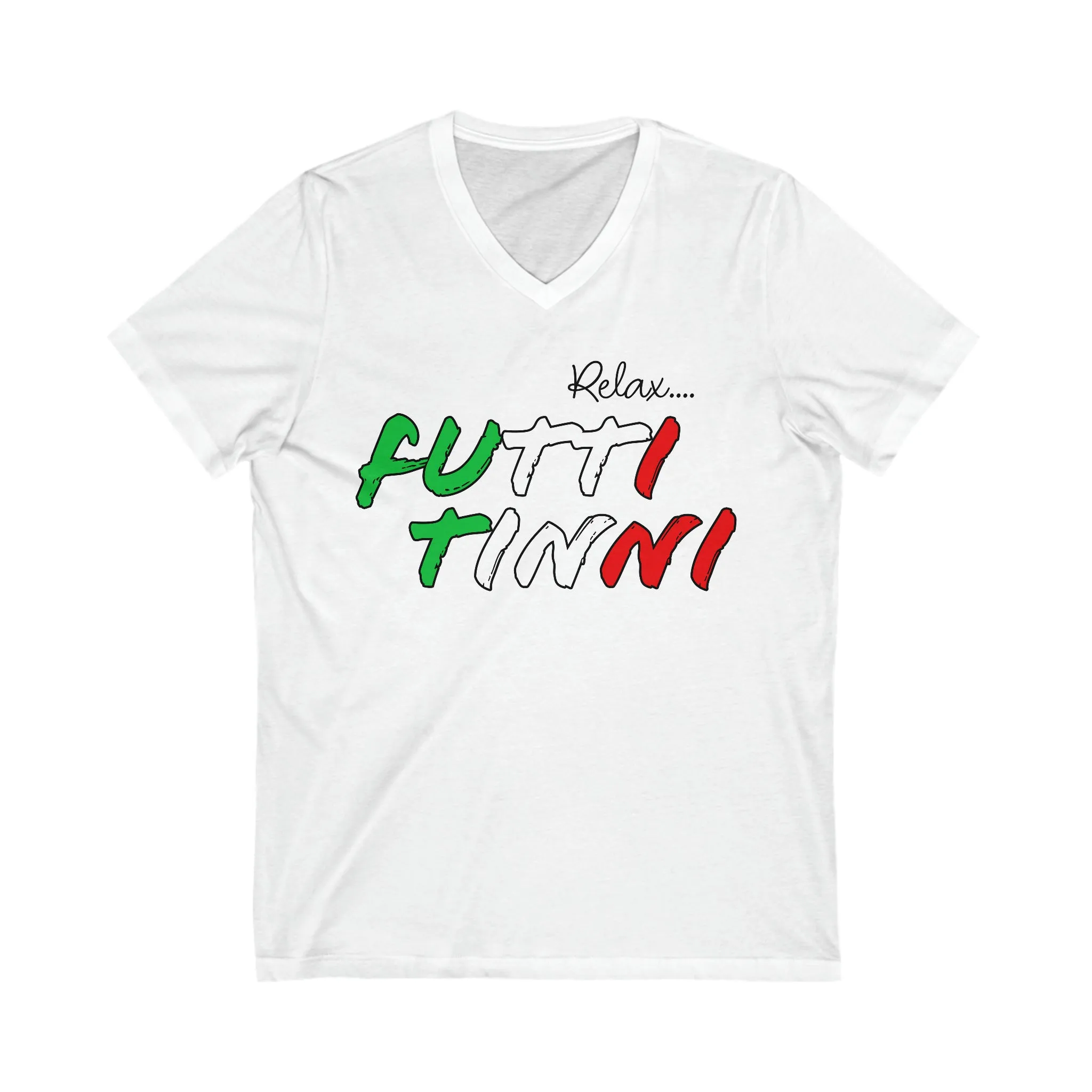 V-Neck Tee Futti Tinni - Unisex Jersey Short Sleeve Tee - Italian T Shirt