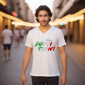 V-Neck Tee Futti Tinni - Unisex Jersey Short Sleeve Tee - Italian T Shirt