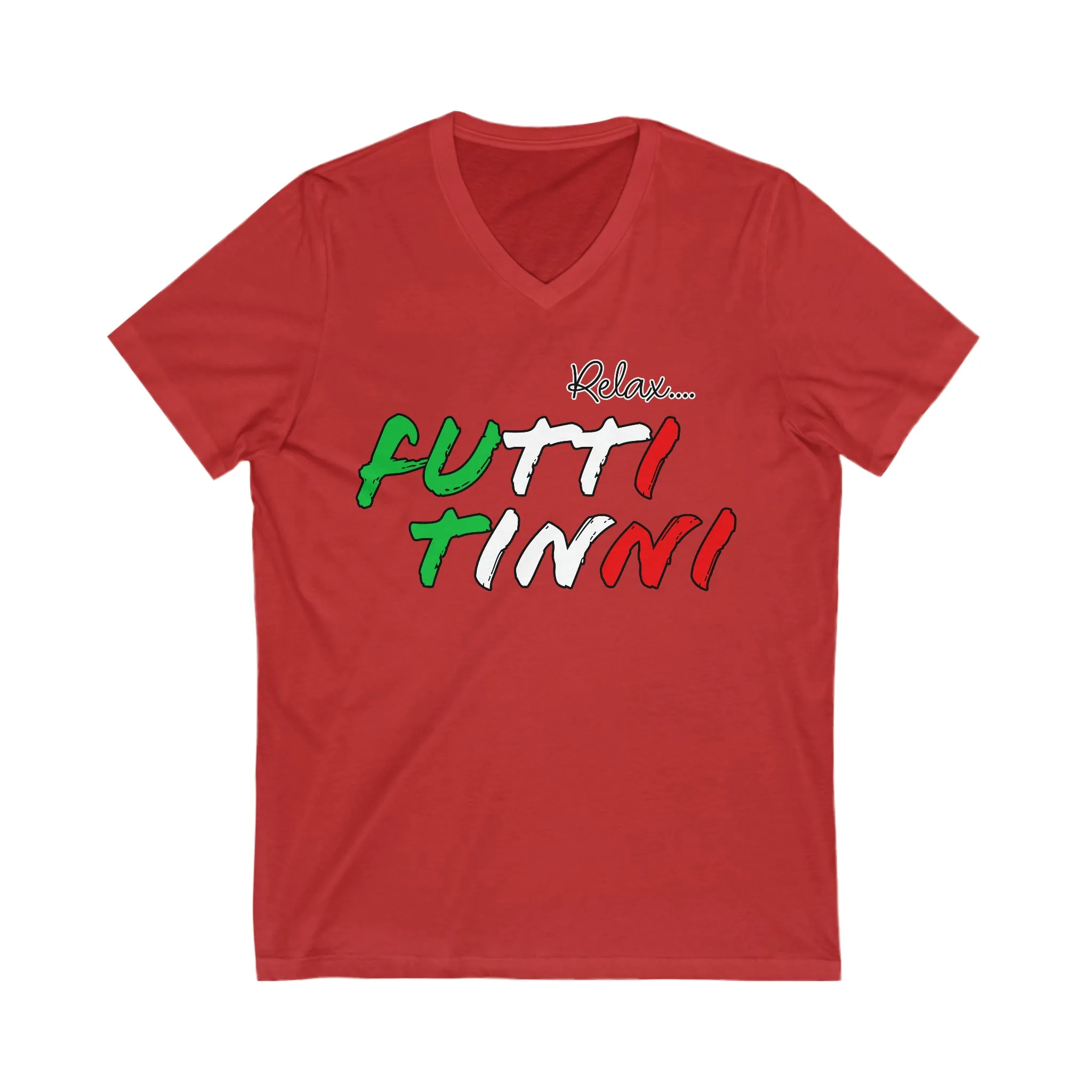 V-Neck Tee Futti Tinni - Unisex Jersey Short Sleeve Tee - Italian T Shirt