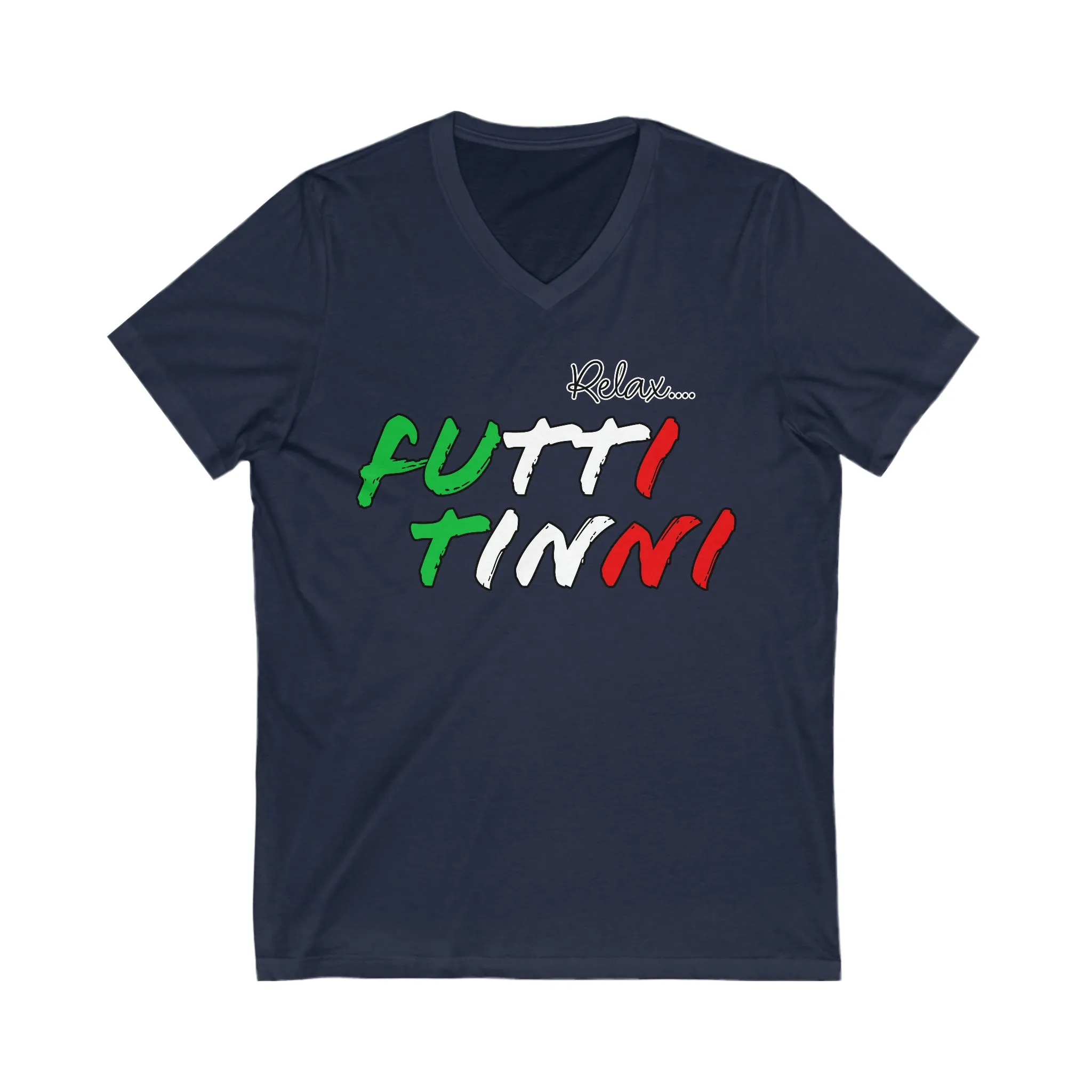 V-Neck Tee Futti Tinni - Unisex Jersey Short Sleeve Tee - Italian T Shirt