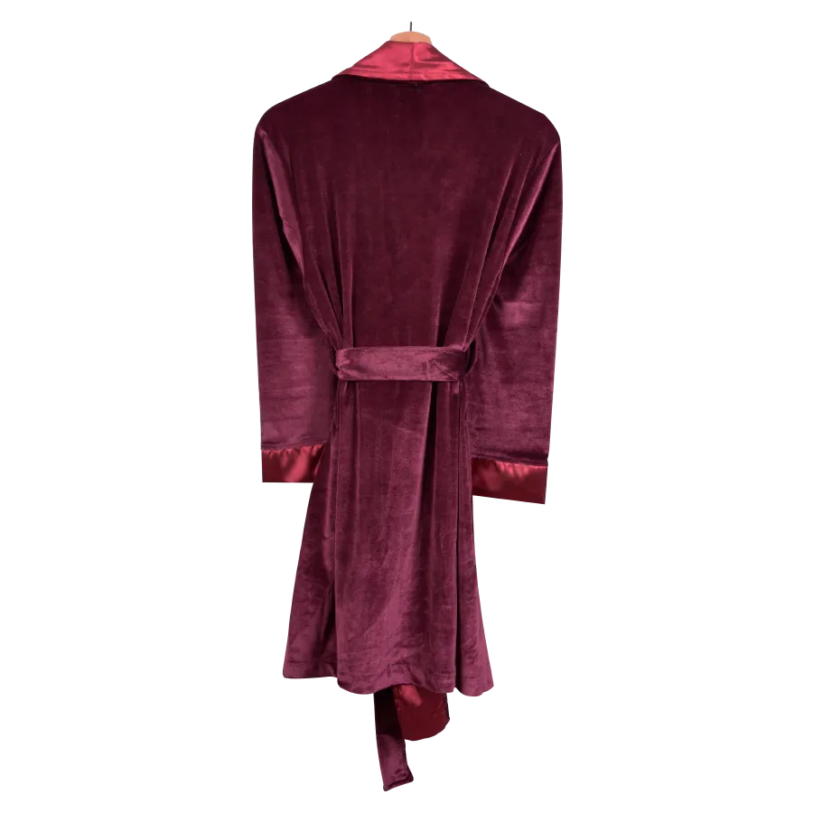 Venus Ladies Velvet Robe in Burgundy