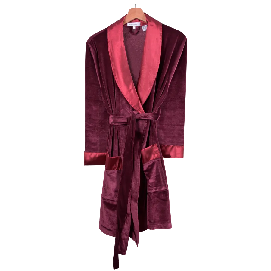 Venus Ladies Velvet Robe in Burgundy