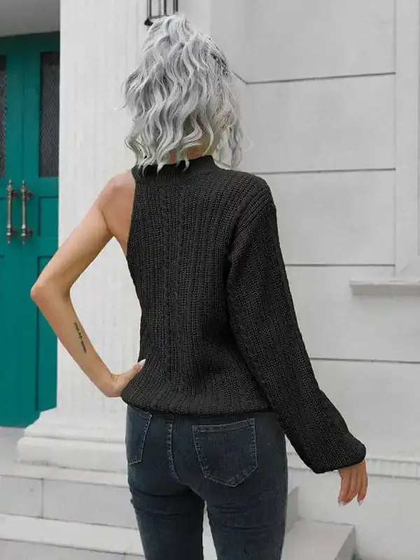 Women’s One Shoulder Off Shoulder Sweater